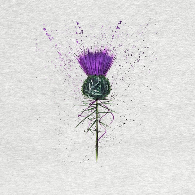 Scottish Thistle contemporary style by Amazingraceart